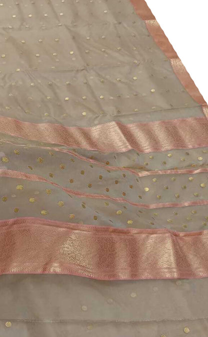 Pastel Chanderi Handloom Pure Katan Silk Saree - Luxurion World