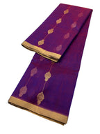 Purple Chanderi Handloom Pure Katan Silk Saree - Luxurion World