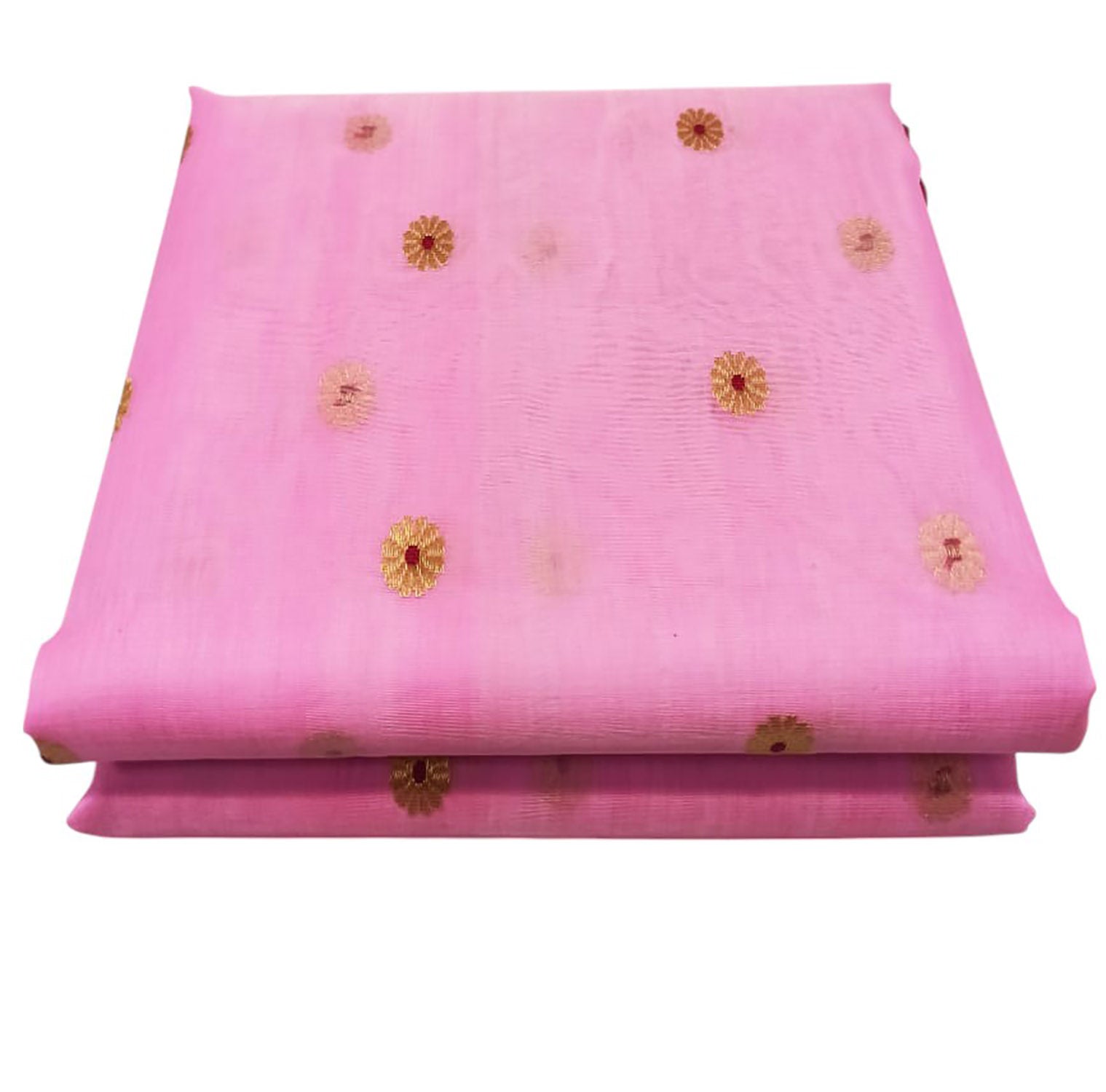 Pink Chanderi Handloom Pure Katan Silk Meenakari Saree - Luxurion World