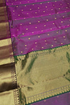 Purple Chanderi Handloom Pure Katan Silk Saree - Luxurion World