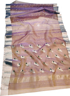 Pink Pure Chanderi Silk Handloom Saree - Luxurion World