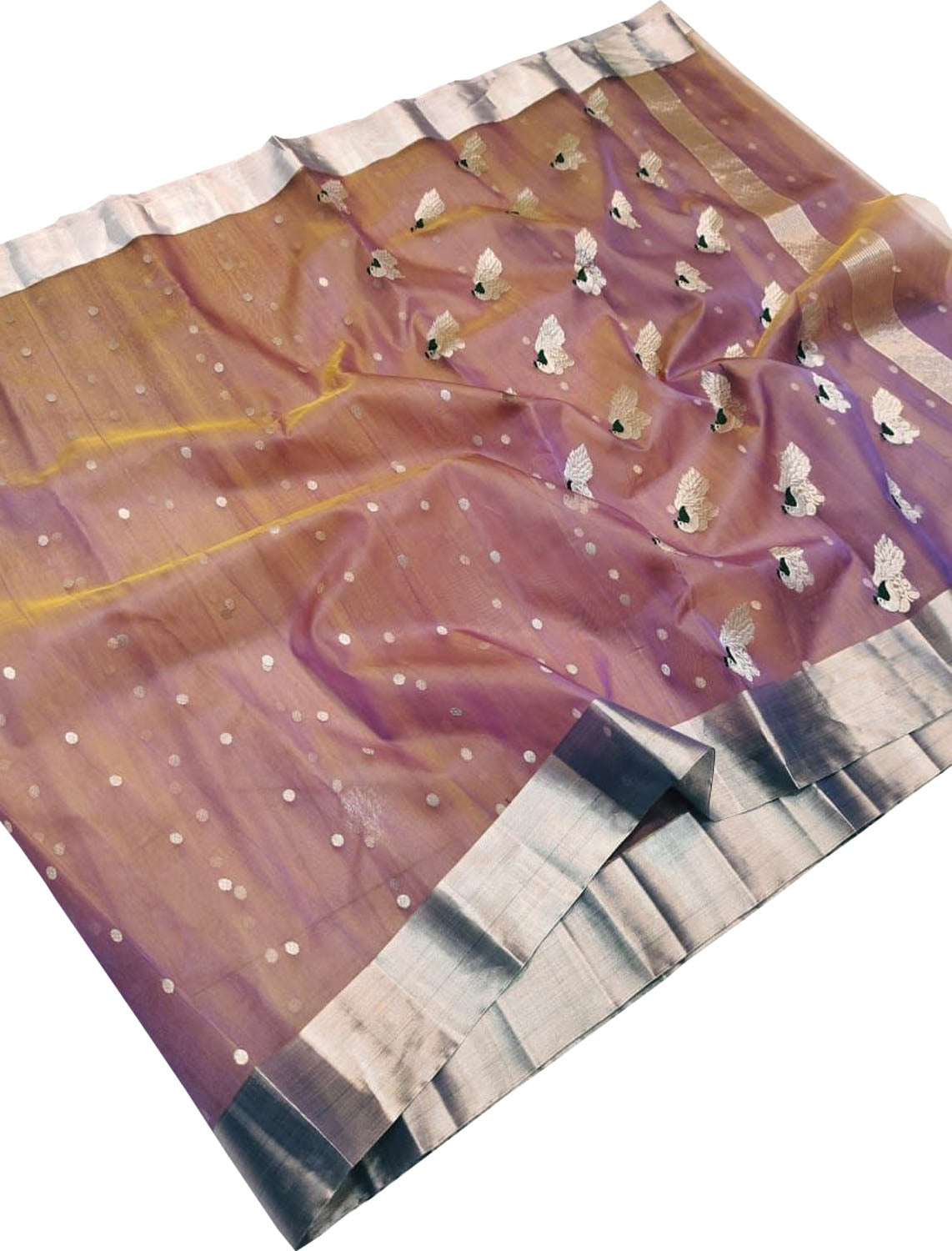 Pink Pure Chanderi Silk Handloom Saree - Luxurion World