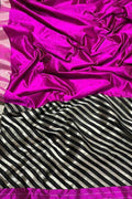 Pink Pure Chanderi Silk Handloom Saree - Luxurion World