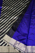 Blue Pure Chanderi Silk Handloom Saree - Luxurion World