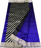 Blue Pure Chanderi Silk Handloom Saree - Luxurion World