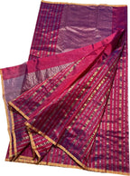 Pink Pure Chanderi Silk Handloom Saree - Luxurion World