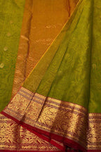 Green Handloom Chanderi Pure Katan Silk Saree - Handloom Beauty - Luxurion World