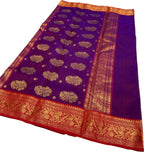 Elegant Purple Handloom Chanderi Pure Katan Silk Saree - Luxurion World