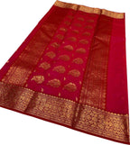 Pink Handloom Chanderi Pure Katan Silk Saree - Luxurion World