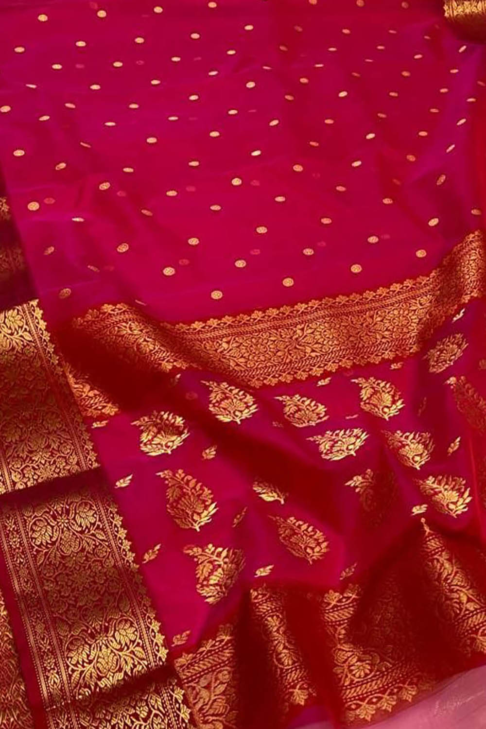 Pink Handloom Chanderi Pure Katan Silk Saree - Luxurion World