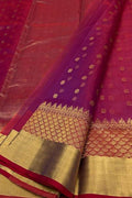 Exquisite Purple Handloom Chanderi Pure Katan Silk Saree - Luxurion World