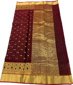 Elegant Maroon Handloom Chanderi Pure Katan Silk Saree - Luxurion World
