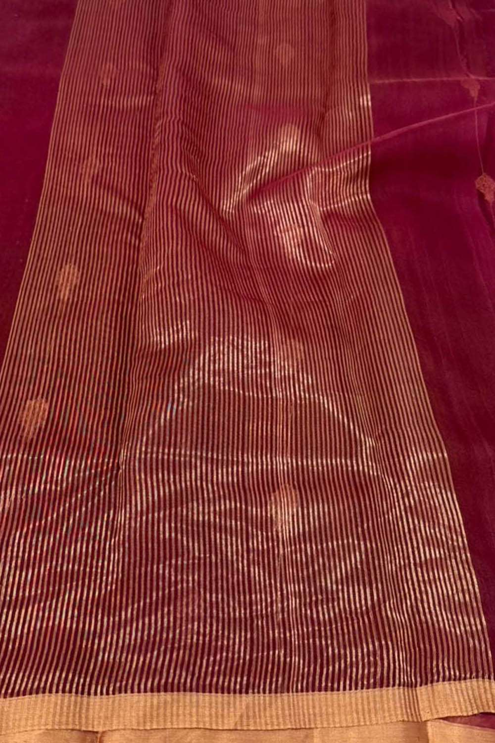 Beautiful Pink Handloom Chanderi Pure Katan Silk Saree - Luxurion World