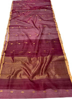 Beautiful Pink Handloom Chanderi Pure Katan Silk Saree - Luxurion World