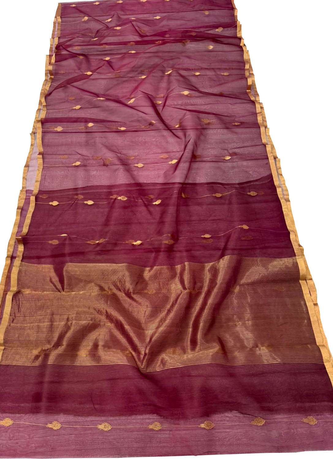 Beautiful Pink Handloom Chanderi Pure Katan Silk Saree - Luxurion World