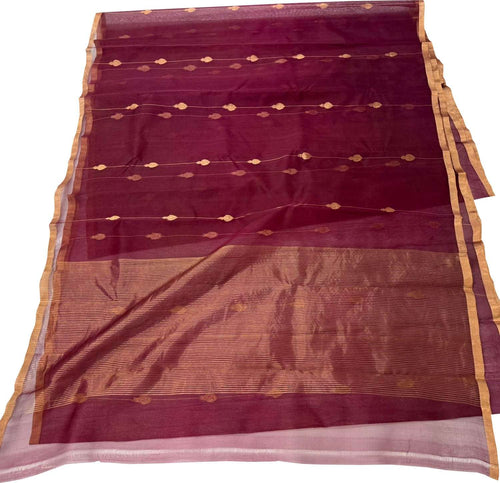 Beautiful Pink Handloom Chanderi Pure Katan Silk Saree - Luxurion World