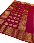 Beautiful Pink Handloom Chanderi Pure Katan Silk Saree - Luxurion World