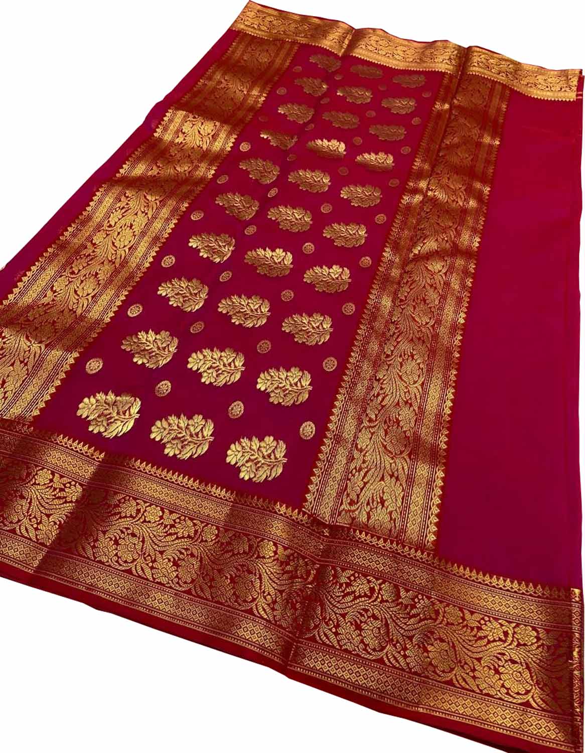 Beautiful Pink Handloom Chanderi Pure Katan Silk Saree - Luxurion World