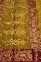Yellow Handloom Chanderi Pure Katan Silk Saree - Luxurion World