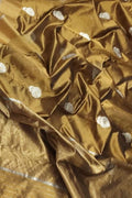 Golden Handloom Chanderi Pure Silk Flower Design Saree - Luxurion World