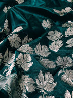 Green Handloom Chanderi Pure Silk Flower Design Saree