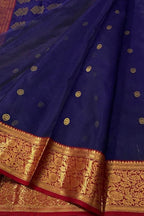 Blue Chanderi Pure Katan Silk Booti Design Saree