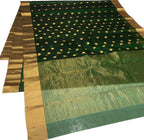 Green Chanderi Pure Katan Silk Flower Design Saree