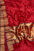 Red Chanderi Pure Katan Silk Booti Design Saree