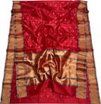 Red Chanderi Pure Katan Silk Booti Design Saree