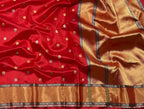 Red Chanderi Pure Katan Silk Booti Design Saree