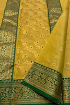 Yellow Chanderi Tissue Katan Silk Saree — Tissue Drape, Celebration