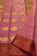 Pink Chanderi Pure Tissue Katan Silk Saree