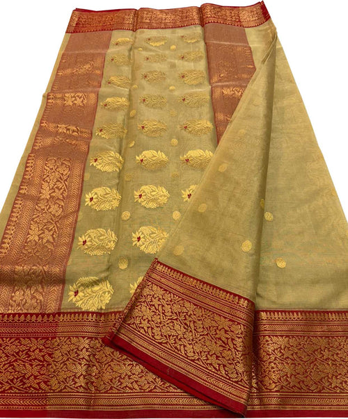 Pastel Chanderi Pure Tissue Katan Silk Saree