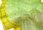 Ethically made Green Chanderi Silk Saree - Luxurion World