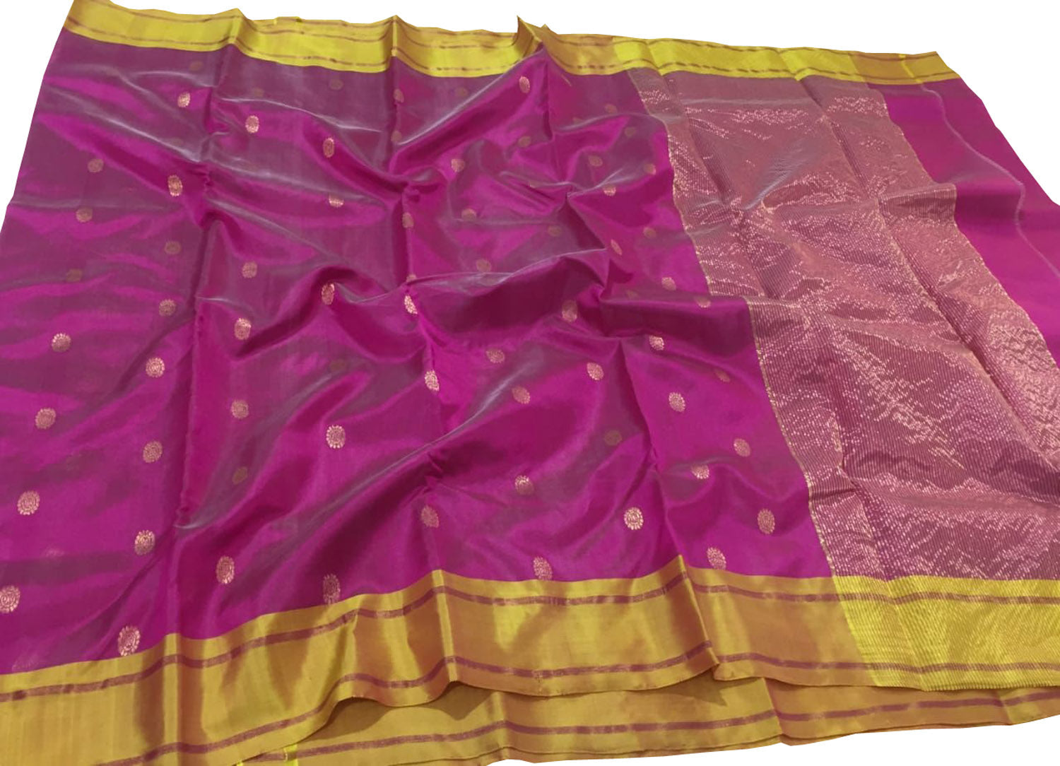 Exquisite Pink Chanderi Silk Saree - Handloom Beauty - Luxurion World