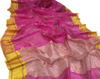 Exquisite Pink Chanderi Silk Saree - Handloom Beauty - Luxurion World