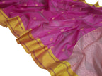 Exquisite Pink Chanderi Silk Saree - Handloom Beauty - Luxurion World