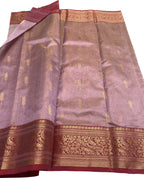 Beautiful Pink Chanderi Handloom Silk Saree - Luxurion World