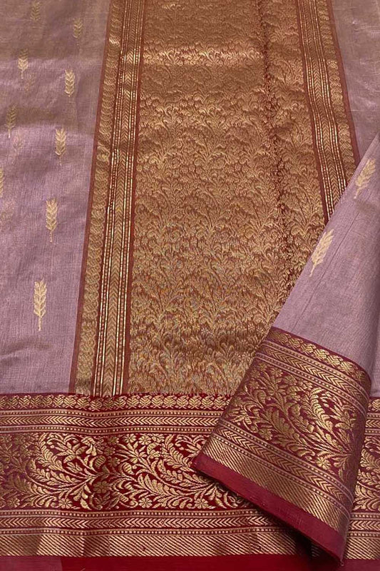 Beautiful Pink Chanderi Handloom Silk Saree - Luxurion World