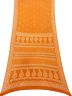Orange Pure Georgette Chikankari Hand Embroidered With Bandhani Work Saree