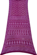 Purple Pure Georgette Chikankari Hand Embroidered With Bandhani Work Saree