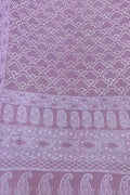 Pink Pure Georgette Chikankari Hand Embroidered With Bandhani Work Saree