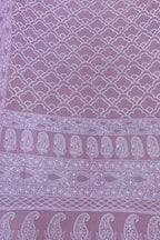 Pink Pure Georgette Chikankari Hand Embroidered With Bandhani Work Saree