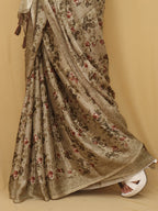 Pastel Digital Printed Crepe Floral Design Saree - Luxurion World