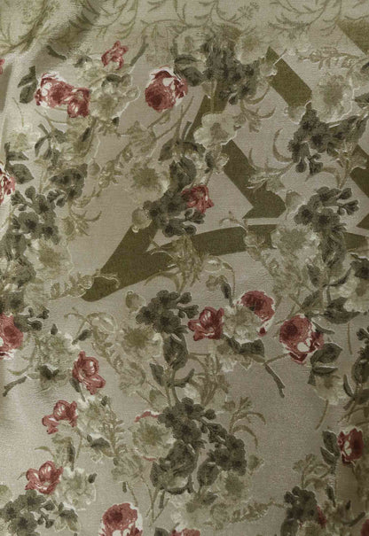 Pastel Digital Printed Crepe Floral Design Saree - Luxurion World