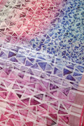 Vibrant Floral Print Linen Saree - Multicolor Design - Luxurion World