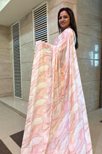 Pretty in Pink: Digital Printed Crepe Saree - Luxurion World
