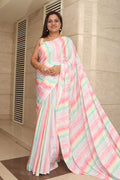 Multicolor Digital Printed Crepe Saree - Luxurion World