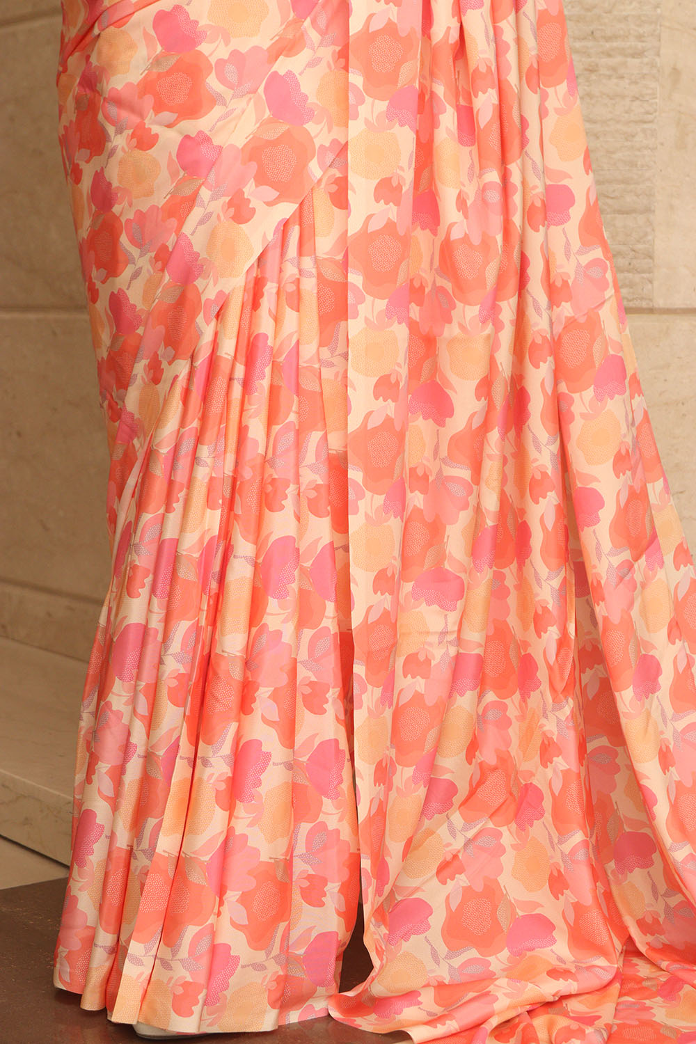 Multicolor Digital Printed Crepe Saree - Luxurion World