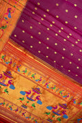 Opulent Purple Gadwal Pure Silk Saree - Handloom Beauty - Luxurion World